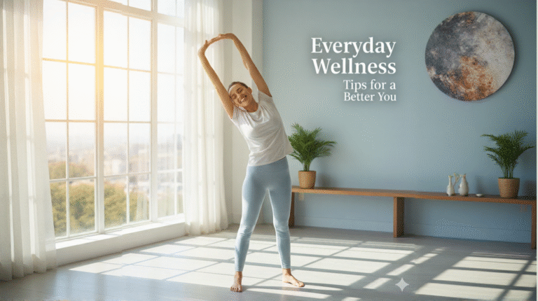 person doing morning stretch – everyday wellness tips for a better you”