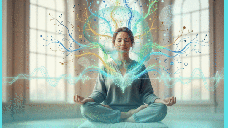 Person meditating – neuroplasticity and brain rewiring for stress-free living.