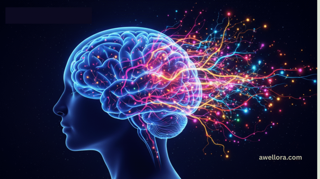 Brain neural pathways – neuroplasticity in action.