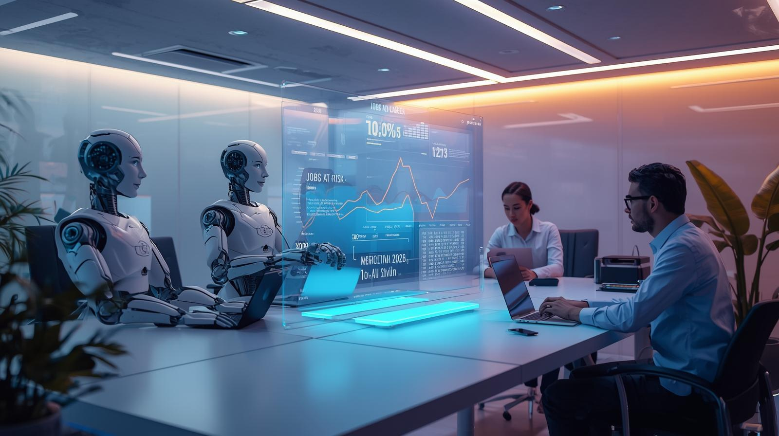 Humans and AI collaborating the workforce"