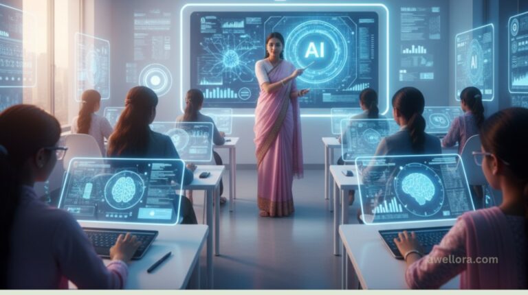 Students learning Artificial Intelligence through digital smart classes under Education Ministry’s free AI initiative.