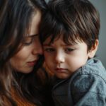 Parent calmly helping a child manage difficult behavior