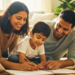 Parents guiding child with kindness and clear boundaries