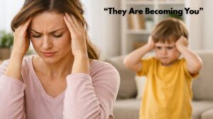 child watching parent behavior and learning emotional responses