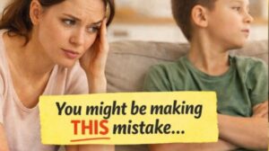 parent talking to child who is not listening and looking away