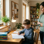 child looking anxious while parent scolds strictly at home