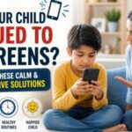 parent helping child reduce screen time calmly at home