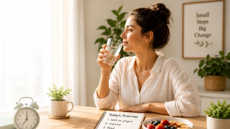 a calm healthy morning routine